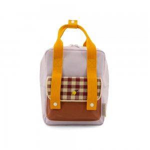【sticky lemon】backpack small | gingham | chocolate sundae + daisy yellow + mauve lilac