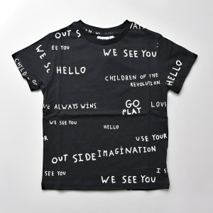 【BEAU LOVES】Black Journal Text Print T-Shirt