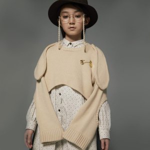 <img class='new_mark_img1' src='https://img.shop-pro.jp/img/new/icons24.gif' style='border:none;display:inline;margin:0px;padding:0px;width:auto;' />【GRIS】Rabbit ear Holey sweater (Born/Charcoal) / M
