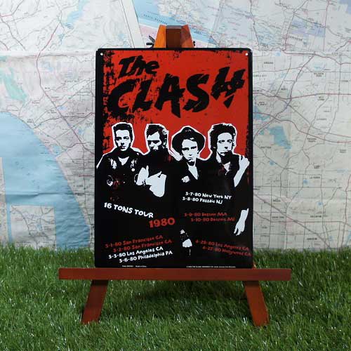 ブリキ看板】The Clash／ザ・クラッシュ 16 Tons Tour - -輸入ブリキ看板専門店- RYUKYU SHOWCASE