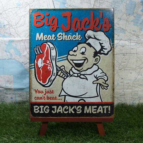 【ブリキ看板】Big Jack's／お肉屋さん　Meat Shack - -輸入ブリキ看板専門店-　RYUKYU SHOWCASE