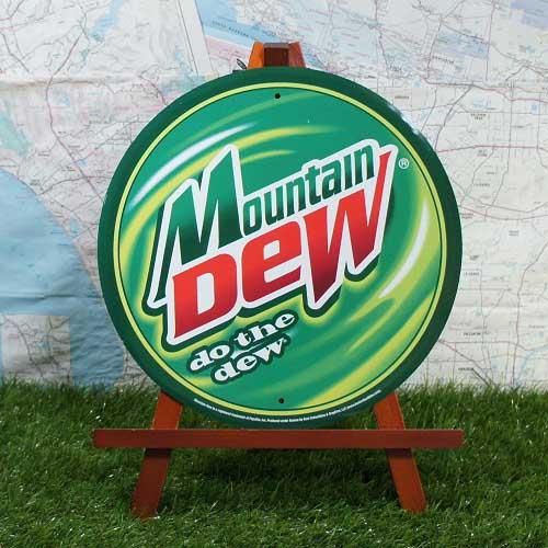 ブリキ看板】Mountain Dew／マウンテンデュー do the dew 丸型 - -輸入 