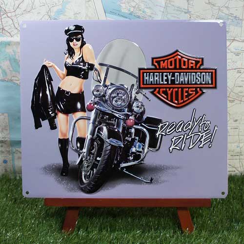 【ブリキ看板】Harley-Davidson／ハーレーダビッドソン　Ready to Ride! - -輸入ブリキ看板専門店-　RYUKYU  SHOWCASE