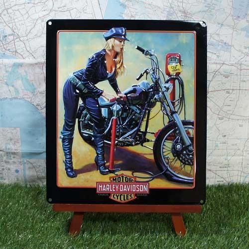 【大学生の特権】学生証で送料無料になる ブリキ看板】Harley-Davidson／ハーレーダビッドソン of Out 看板