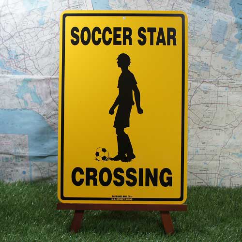 ブリキ看板】Soccer／サッカー Soccer Star Crossing - -輸入ブリキ