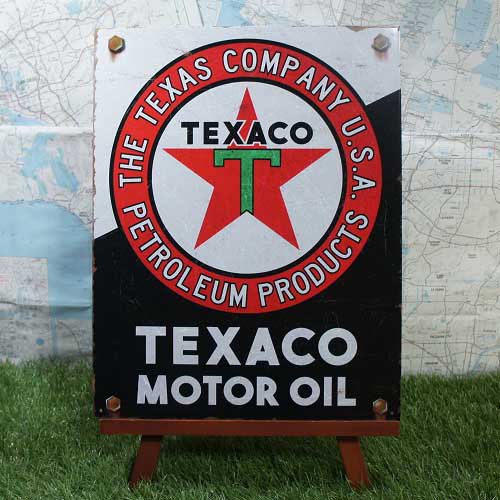 ブリキ看板】Texaco／テキサコ Motor Oil - -輸入ブリキ看板専門店