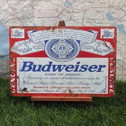 バドワイザー 昭和 レトロ ブリキ看板 バドワイザー ビール アメリカン