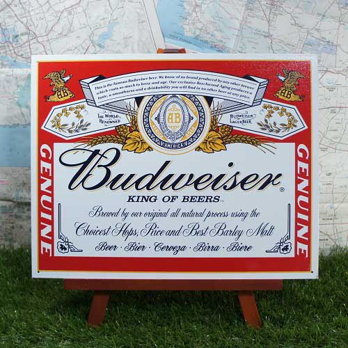 【ブリキ看板】Budweiser／バドワイザー　缶ラベル - -輸入ブリキ看板専門店-　RYUKYU SHOWCASE