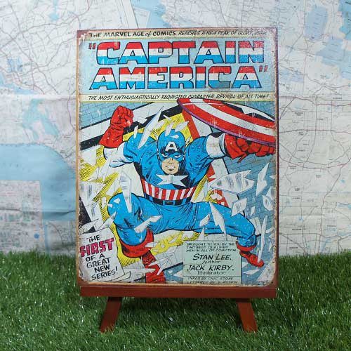 【ブリキ看板】Captain America／キャプテン・アメリカ　マーベル・コミック - -輸入ブリキ看板専門店-　RYUKYU SHOWCASE