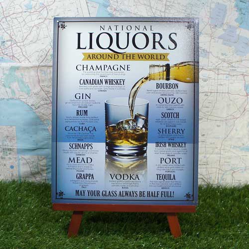 【ブリキ看板】Liquors／リキュール　世界のお酒 - -輸入ブリキ看板専門店-　RYUKYU SHOWCASE