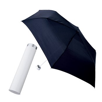 スリムボトルＵＶ折りたたみ傘／ホワイト×ネイビー