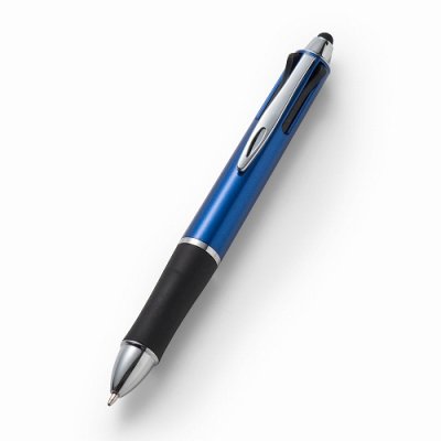 タッチペン付３色プラスワンボールペン（ブルー）