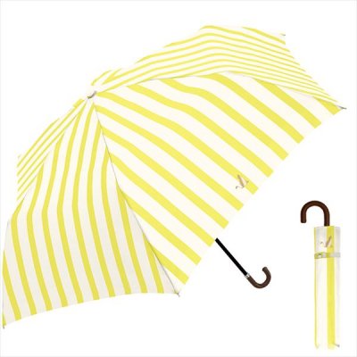 ５０ｃｍ　折日傘　キャットストライプ　ＹＥ