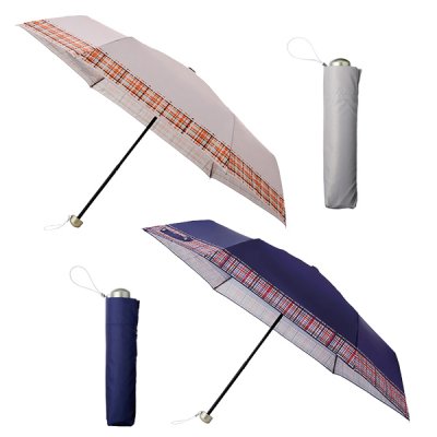 マドラスチェック晴雨兼用折りたたみ傘　１個
