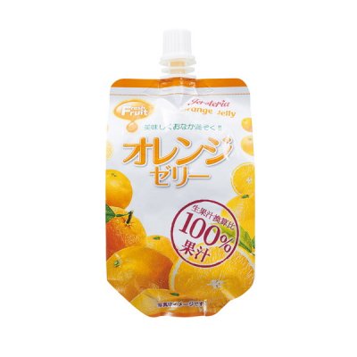 ノベルティグッズ 販促品 粗品 景品用 果汁１００ 飲むフルーツゼリー オレンジ