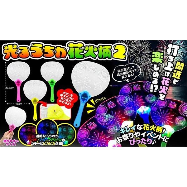 ノベルティ、販促品、粗品、景品用としてオススメな光るうちわ花火柄2