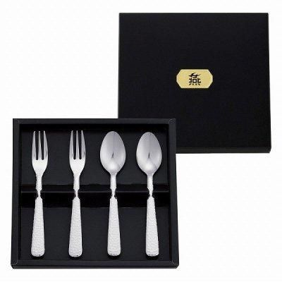 ノベルティ・粗品で人気の「【国産】燕匠一　鎚目スプーンフォークペア　４Ｐ」