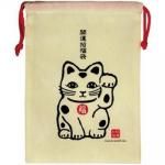 ノベルティ・粗品で人気の「開運巾着袋1個(招き猫)」
