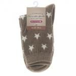 ノベルティ・粗品で人気の「婦人 シェニールソックス/星柄/モカ」