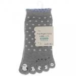 ノベルティ・粗品で人気の「 婦人 五本指ソックス/指先プリント/シマエナガ柄/かかとあり」