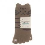 ノベルティ・粗品で人気の「 婦人 五本指ソックス/指先プリント/ねこ・耳付/かかとあり」