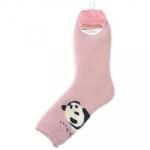 ノベルティ・粗品で人気の「婦人 裏起毛パイルソックス/パンダ柄/ピンク」