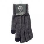 ノベルティ・粗品で人気の「紳士 裏起毛ニットグローブ/タッチパネル対応/ロングカフ/チャコールグレー」