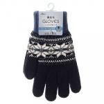 ノベルティ・粗品で人気の「紳士 裏起毛ニットグローブ/ノルディック柄/タッチパネル対応/ブラック」