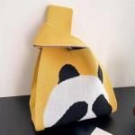 ノベルティ・粗品で人気の「 ハンドバッグ パンダ柄 イエロー」