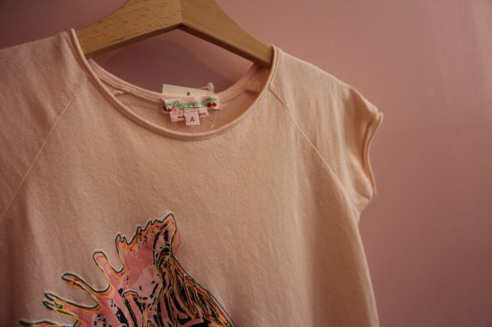 Bonpoint ボンポワン　２０１９SS ピンク　ゼブラ　Tシャツ　size４