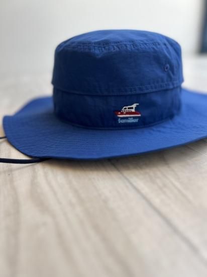 familiar ファミリア ブルー ロゴお船刺繍ポイント ハット お帽子