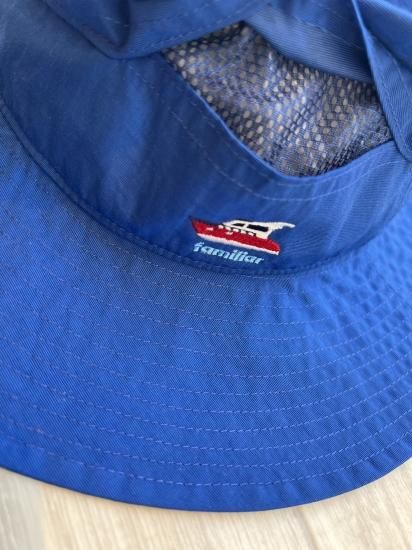familiar ファミリア ブルー ロゴお船刺繍ポイント ハット お帽子