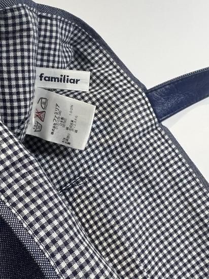 familiar ファミリア ブック入れ デニムバッグ ブルー レッスン