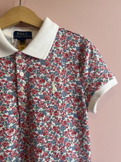 POLO RALPH LAUREN ラルフローレン ピンクお花プリント ポロワンピース size8-１０(140)