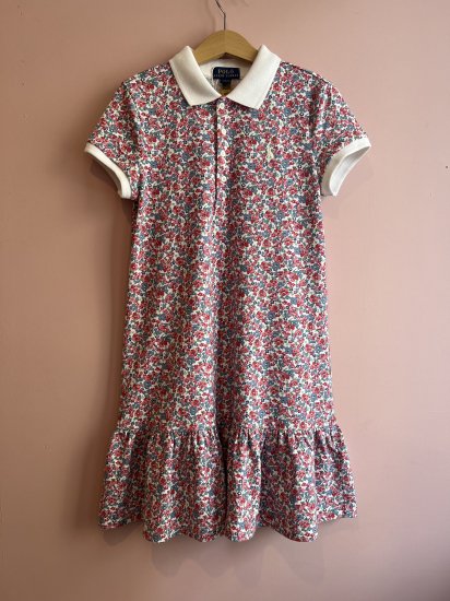 POLO RALPH LAUREN ラルフローレン ピンクお花プリント ポロワンピース size8-１０(140)