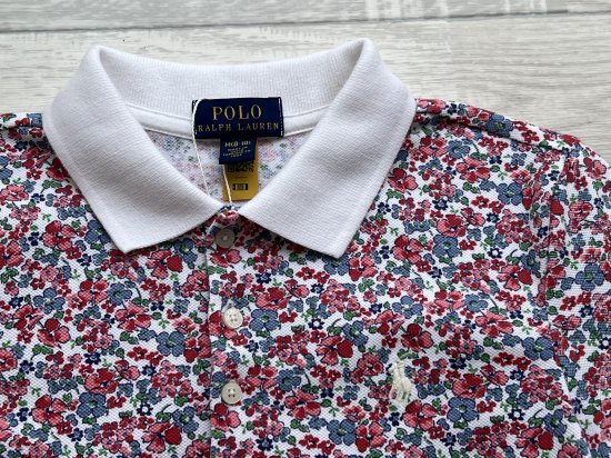 POLO RALPH LAUREN ラルフローレン ピンクお花プリント ポロワンピース size8-１０(140)