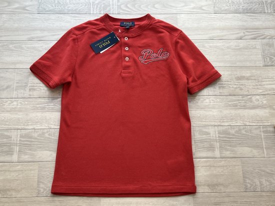 タグ付き未使用 POLO RALPH LAUREN ラルフローレン 鹿の子 まろみオレンジヘンリーネックTシャツ size１５０