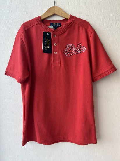 タグ付き未使用 POLO RALPH LAUREN ラルフローレン 鹿の子 まろみオレンジヘンリーネックTシャツ size１５０