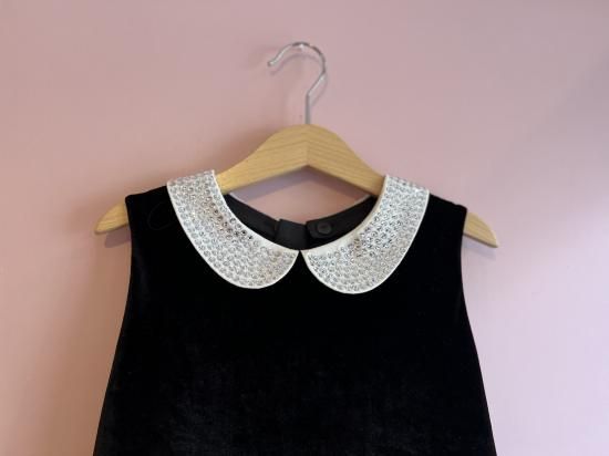 kate spade ♤ ケイトスペード 黒ベロア ストーンつけ襟