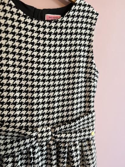 kate spade ♤ ケイトスペード 黒 千鳥格子 おリボンワンピース