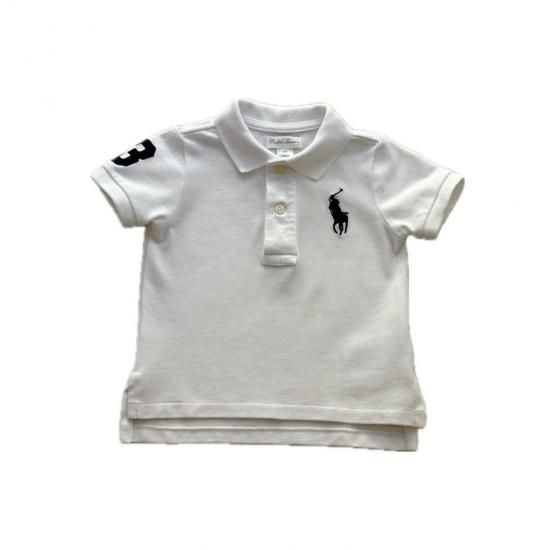POLO RALPH LAUREN ビックポニー　ポロシャツ　白 Ralph Lauren ラルフローレン 白 ビックポニー袖ナンバー
