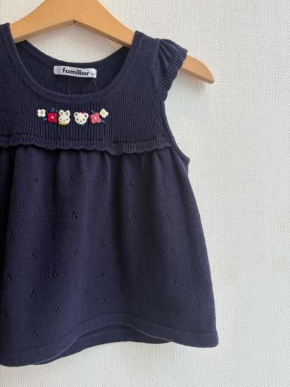 familiarアップル刺繍 ネイビー トレーナー 110 新品タグ付き familiarアップル刺繍 ネイビー トレーナー 110 新品タグ付き