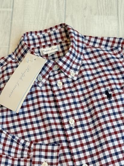タグ付き未使用 Ralph Lauren ラルフローレン 赤とネイビー チェック