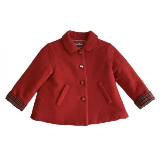 familiar ファミリア 軽くて暖か ファミリアチェックボタンのかわいい