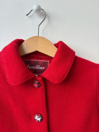 familiar ファミリア 軽くて暖か ファミリアチェックボタンのかわいい