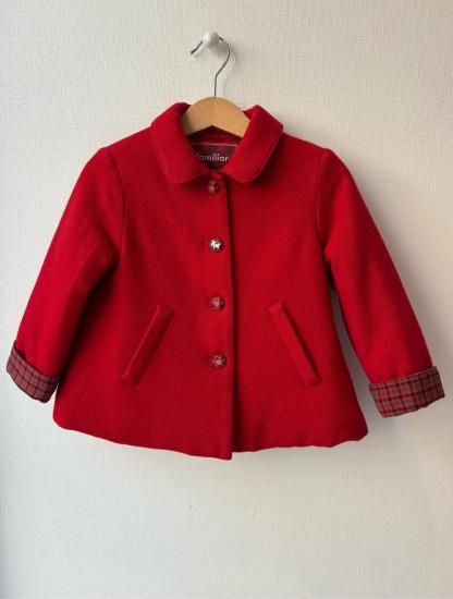 familiar ファミリア 軽くて暖か ファミリアチェックボタンのかわいい