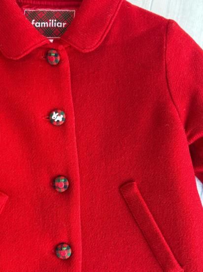 familiar ファミリア 軽くて暖か ファミリアチェックボタンのかわいい