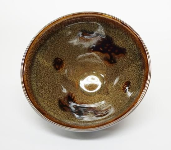 【建戔】陶芸　中国陶芸品　茶道具 天目茶碗 玳皮盞天目茶碗 2代 桶谷定一作 - 茶道具 美術工芸品 販売と