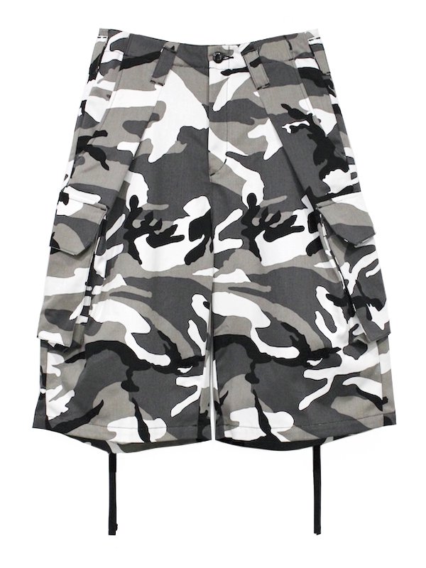 gray camo cargo shorts