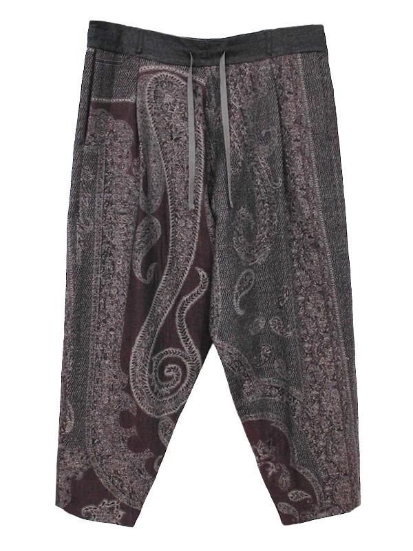 NAVY素材Paisley Jacquard Wool Himo Pants (NAVY)